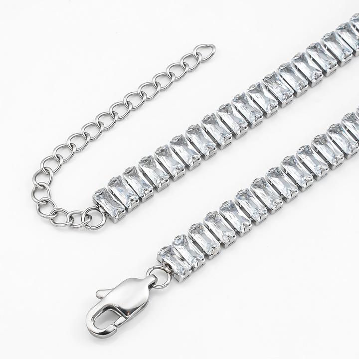 Actual product image Sensora Jewelry Baguette Necklace (Stainless steel)