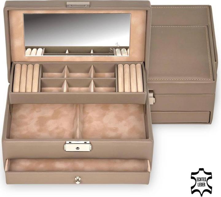 Actual product image Sacher 34.107.565943 - Jewellery box Helen nature taupe leather