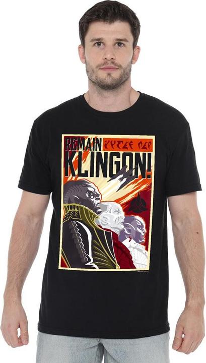 Actual product image Universal Textiles Mens Remain Klingon Poster T-Shirt (S)