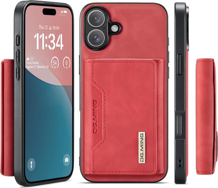 Immagine prodotto Dg.Ming iPhone 13 - Etui, Leder-Optik, Kartenfach & Magnetverschluss, Rot (Apple iPhone 13)