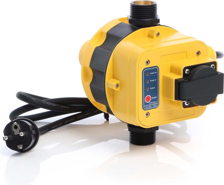 Actual product image Wiltec Pressure Switch EPC-5.1 230V with Socket for Domestic Waterwoks & Pumps with Dry-Run Protection (Domestic water pump)