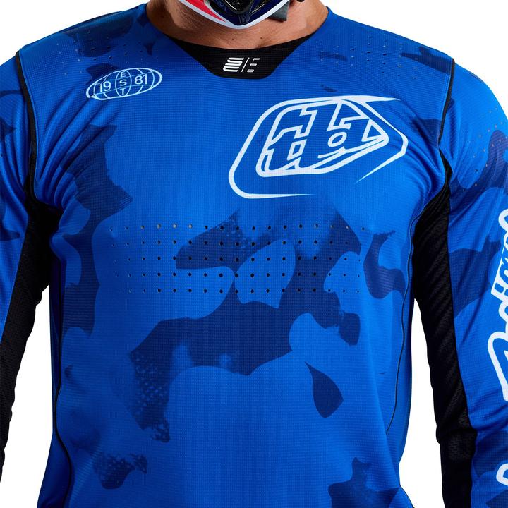Troy Lee Designs SE Pro Jersey, Blotted, bright blue, M (M)