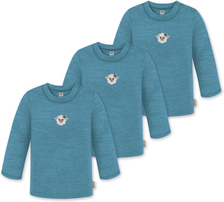 Normani 3er Pack Baby Merino Longsleeve „Taupo" - 9467 (68)