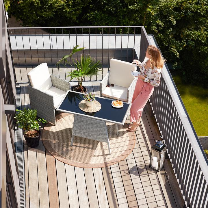 Actual product image tectake Rattan garden furniture set Lausanne