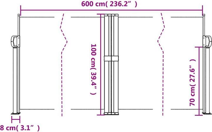 Actual product image VidaXL Extendable side awning (6 m)