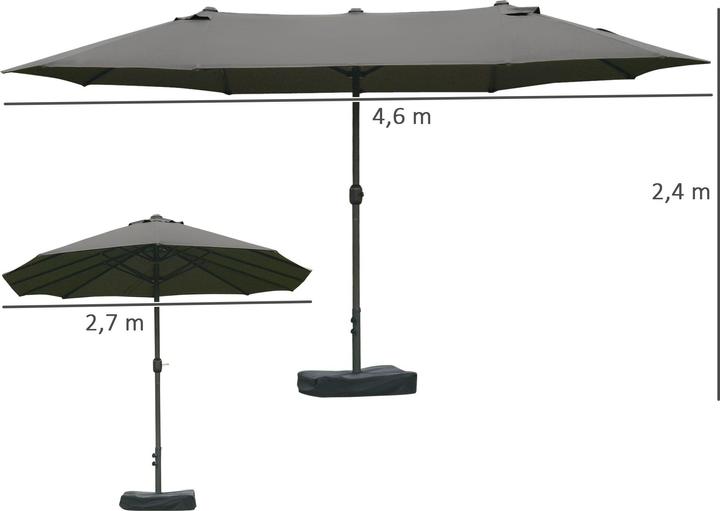 Image du produit Outsunny Parasol double avec manivelle (2.70 m)
