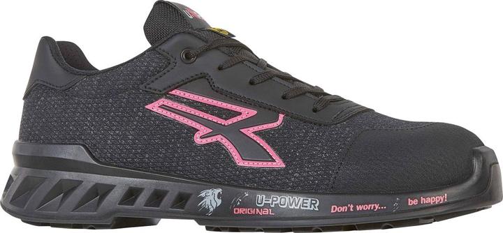 Image du produit U-Power Chaussures de sécurité pour femmes MICHELLE Gr.36 noir/rose S1P SRC ESD EN20345 (S1P, 36)