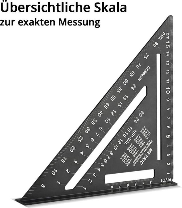 Actual product image Stahlwerk Ruler set with multi-angle measuring ruler, triangular ruler, angle triangle (300 mm)