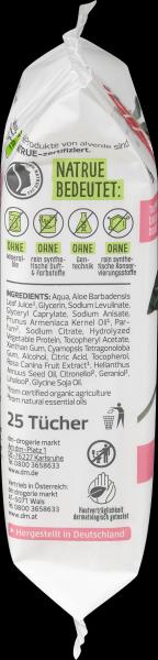 Actual product image dm alverde Organic Wild Rose Cleansing Wipes (Cleaning cloths)