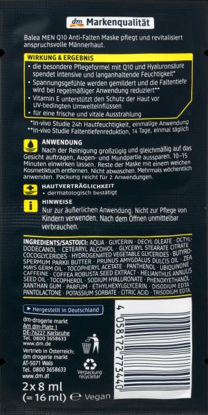 Immagine prodotto dm Balea MEN Maschera antirughe Q10 (16 ml)