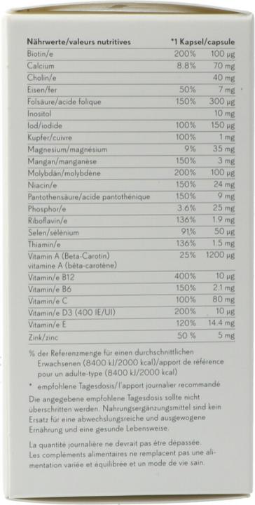 Valori nutrizionali e ingredienti Phytopharma Tappi multivitaminici (60 Pezzo/i, Pillole, 69 g)