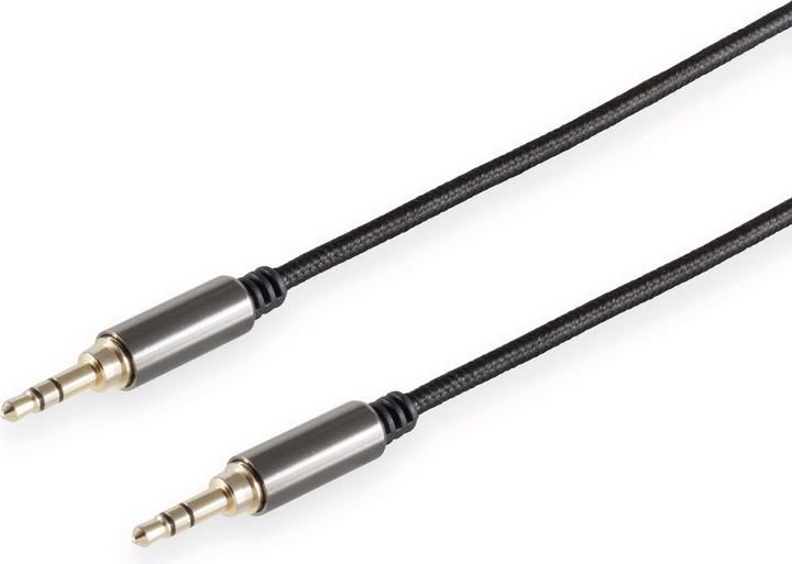 Actual product image Black Cotton Jack cable, 3.5 mm, stereo, 2.5 m, black (2.50 m)