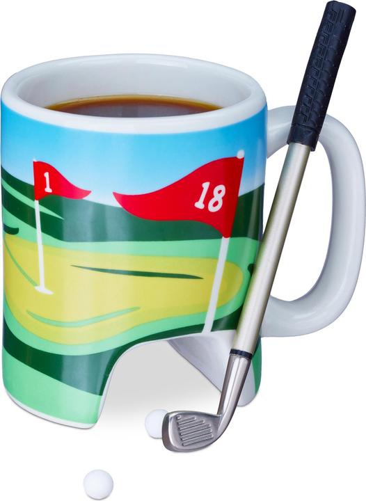 Relaxdays Tazza Golf con Mazza, Divertente Idea Regalo (250 ml, 2 x)