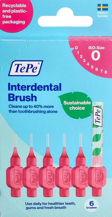 Actual product image TePe Interdental Brush Pink 0.4 - Effective Oral Care (6 x, 0.40 mm)