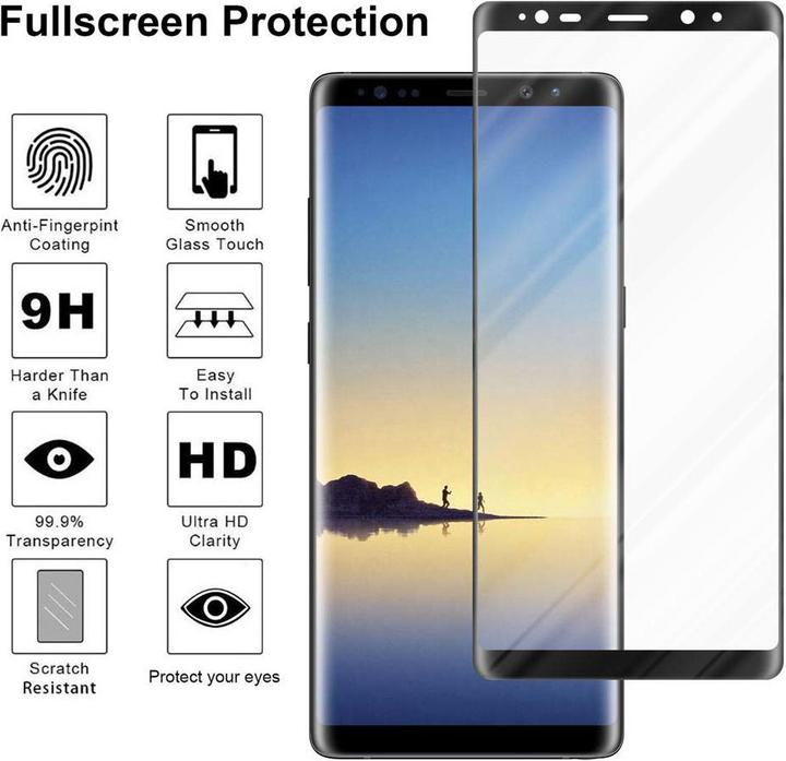Produktbild Cadorabo Fullcover Display Schutzglas für Samsung Galaxy NOTE 8 Retail Packaging (1 Stück, Samsung Galaxy Note 8)