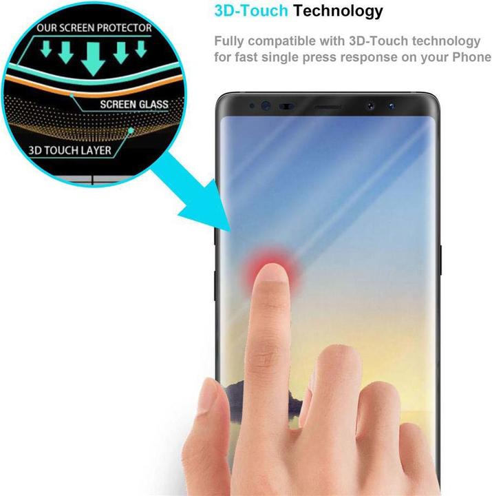 Produktbild Cadorabo Fullcover Display Schutzglas für Samsung Galaxy NOTE 8 Retail Packaging (1 Stück, Samsung Galaxy Note 8)