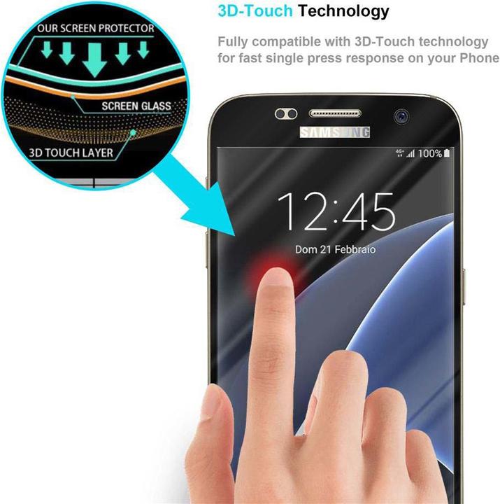 Produktbild Cadorabo Fullcover Display Schutzglas für Samsung Galaxy S7 Retail Packaging (1 Stück, Samsung Galaxy S21)