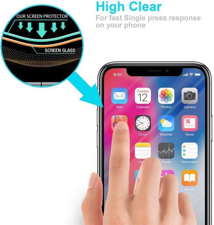 Produktbild Cadorabo Display Schutzglas für Apple iPhone X / XS (1 Stück, Apple iPhone XS, Apple iPhone X)