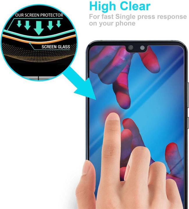 Actual product image Cadorabo Display protection glass for Huawei P20 LITE 2018 / NOVA 3E (1 Piece, Huawei P20 Lite, Huawei Nova 3E)