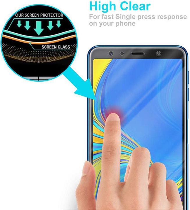 Actual product image Cadorabo Display Protection Glass for Samsung Galaxy A8 PLUS 2018 (1 Piece, Samsung Galaxy A8+)