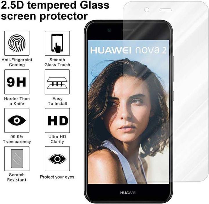 Actual product image Cadorabo Display protection glass for Huawei NOVA 2 (1 Piece, Nova 2)