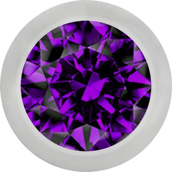 Produktbild Star Piercing Micro Kugel silber mit Kristall violett (ohne Messing, Chirurgenstahl 316L)