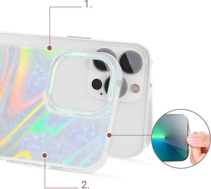Image du produit Kingxbar Shell Series luxury elegant phone case for iPhone 13 Pro pearl color (Apple iPhone 13 Pro)