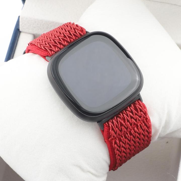 Produktbild Cover-Discount Fitbit Versa 4 / Sense 2 - Nylon Ersatzarmband rot (Nylon)