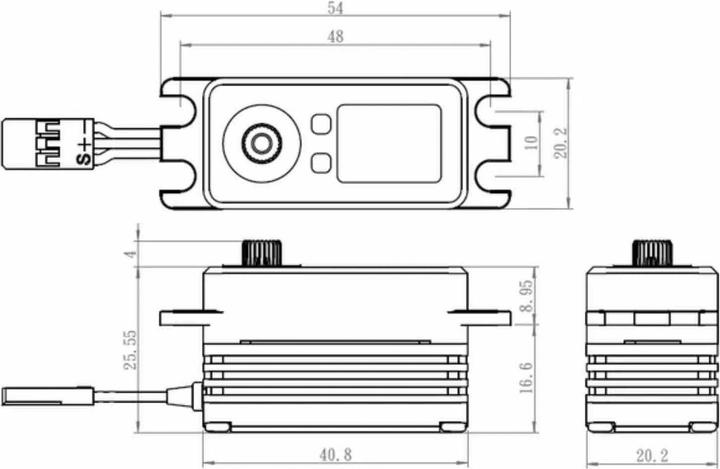 Actual product image Savöx sb-2262sg (8.4v/30kg/0.065s) digital hv low profile servo black line