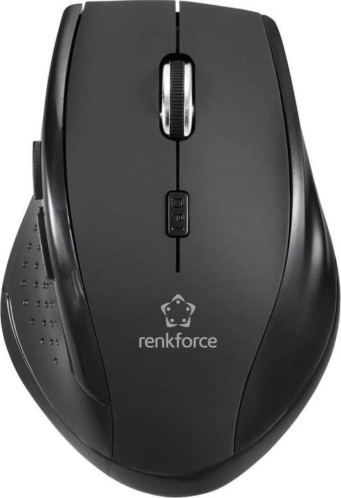 Actual product image Renkforce RF-WM-210 Mouse Wireless Optical Black 6 buttons 1600 dpi Ergonomic