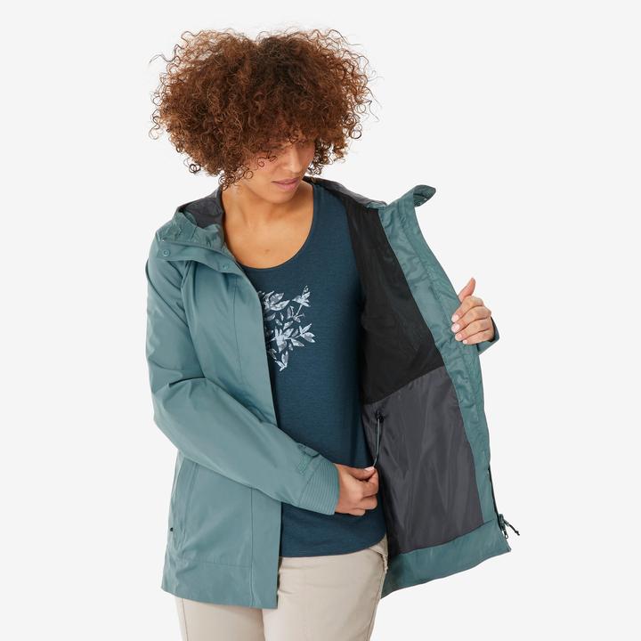 Produktbild Quechua Wanderjacke Damen wasserdicht - NH500 grün (XS)