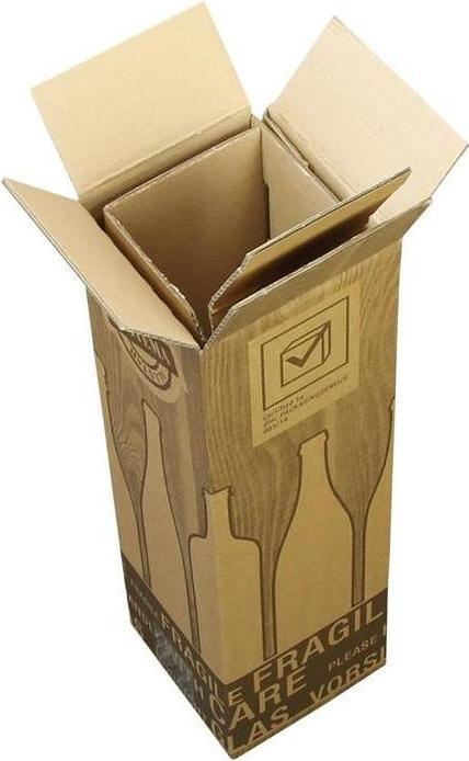 Actual product image Transpak Bottle carton PTZ 2-wall dimensions 107x107x390mm quality 2.3BC brown postage stamped brown (20 x)