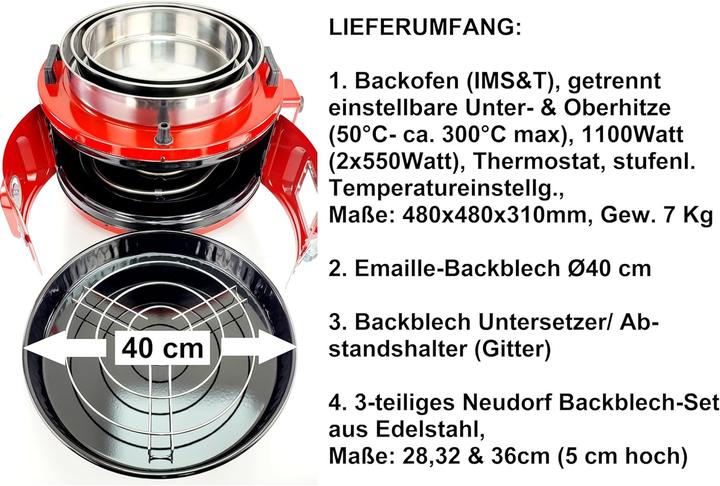 Immagine prodotto Neudorf Mini-Backofen, Rot