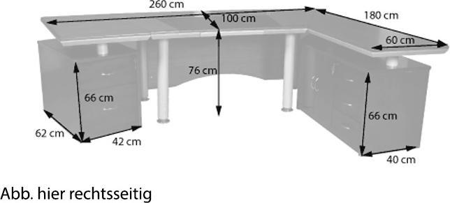 Actual product image Jet-Line Desk BERLIN left 260 cm