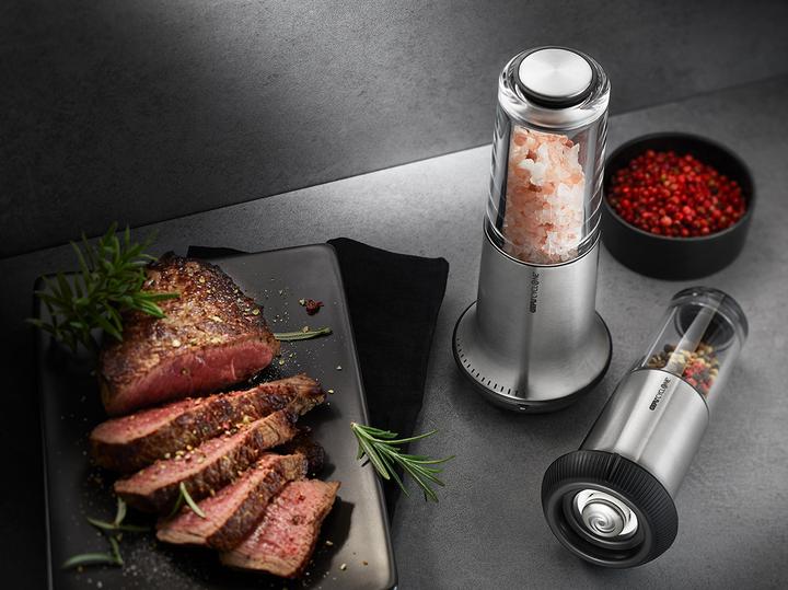 Actual product image GEFU Salt mill Pepper mill X-PLOSION M stainless steel 15 cm + 80 g Rasavat pepper