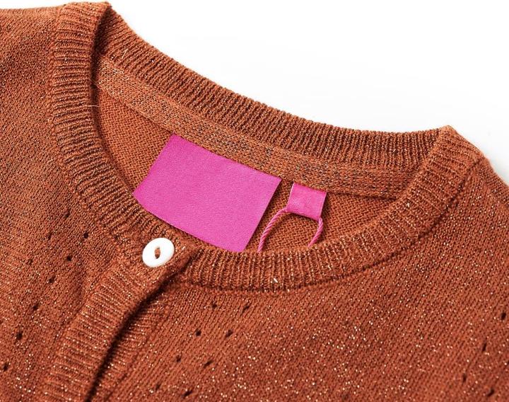 Produktbild VidaXL Kinder-Strickjacke Cognac 104,Material: 97 % Baumwolle. 3 (104)