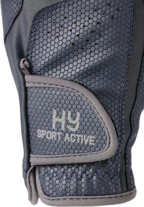 Actual product image Hy Equestrian Logo riding gloves PU plastic Lycra (L)