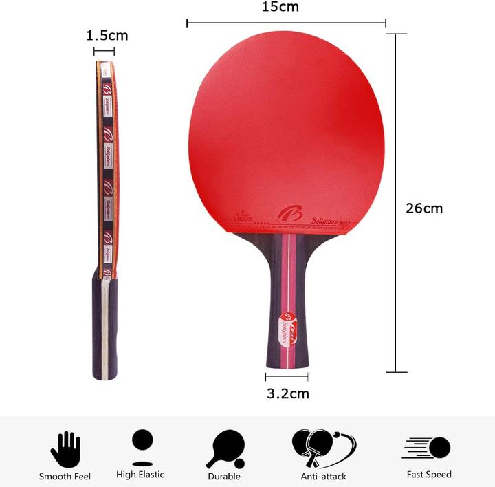 Immagine prodotto Tencoz 4 Tischtennisschläger mit Tischtennisbällen