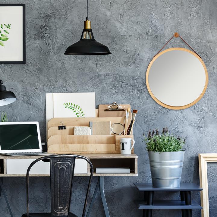 Actual product image Relaxdays Round Hanging Mirror with Frame (45 x 2 x 45 cm)