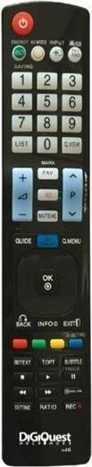 Actual product image Digiquest TLC102 IR Wireless TV Remote Control Buttons (Device-specific remote control)