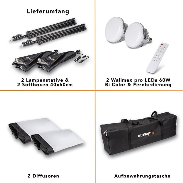 Produktbild Walimex pro 60W Softbox Bi Color Kit 2 (Softbox)