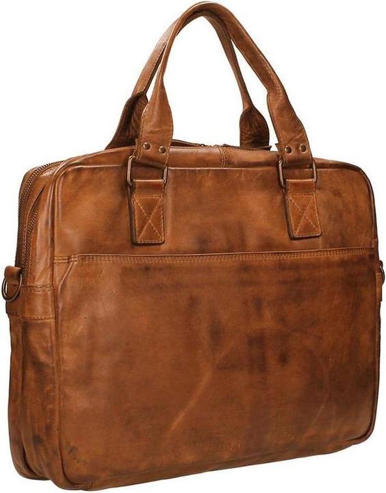 Bear Rock Design Leandro Leren Laptoptas - 15 inch - Cognac (15")