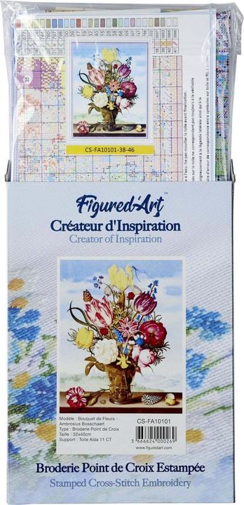 Actual product image Figured'Art Stamped Cross Stitch Kit - Sunflowers