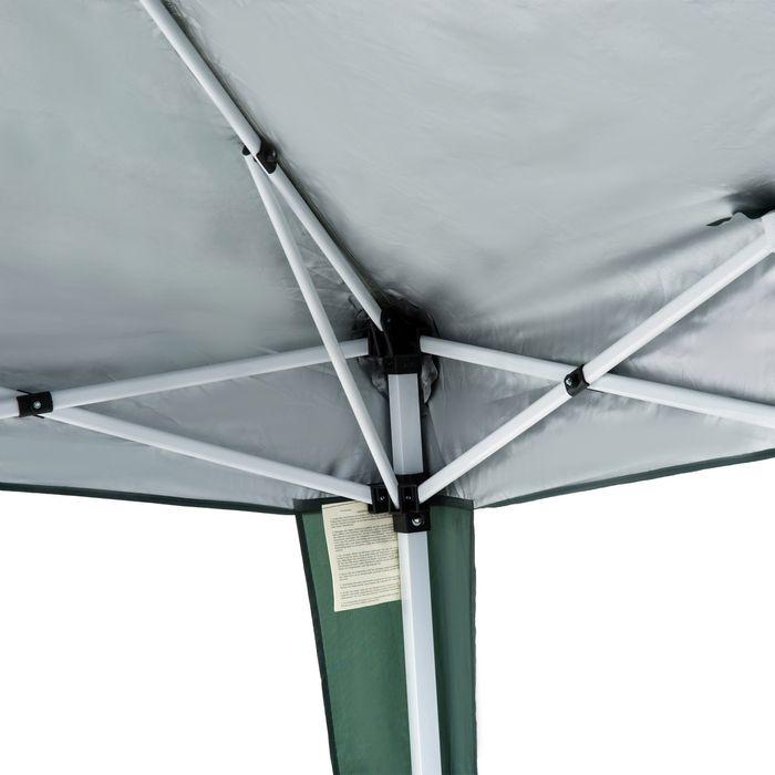 Immagine prodotto Swisshandel24 Gazebo pieghevole con borsa di trasporto 2,4x2,4 m in acciaio verde (240 cm, 240 cm)