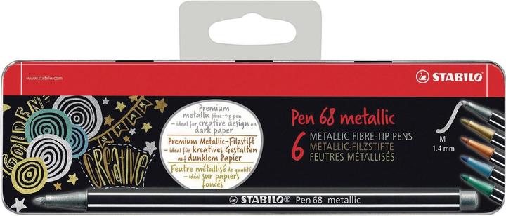 Produktbild STABILO Pen 68 Premium Metallic-Filzstift (Mehrfarbig, 6 x)