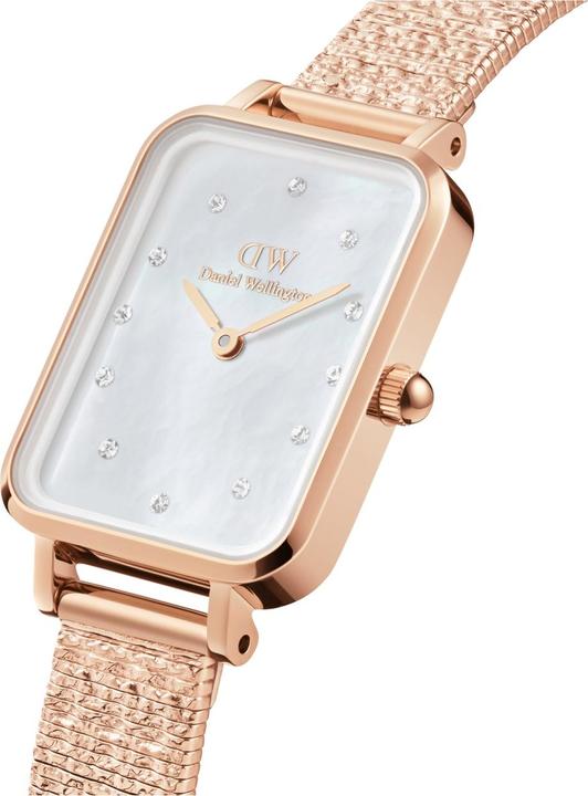 Actual product image Daniel Wellington Quadro Lumine Pressed Piano Rose Gold White (Analogue wristwatch, 20 mm)