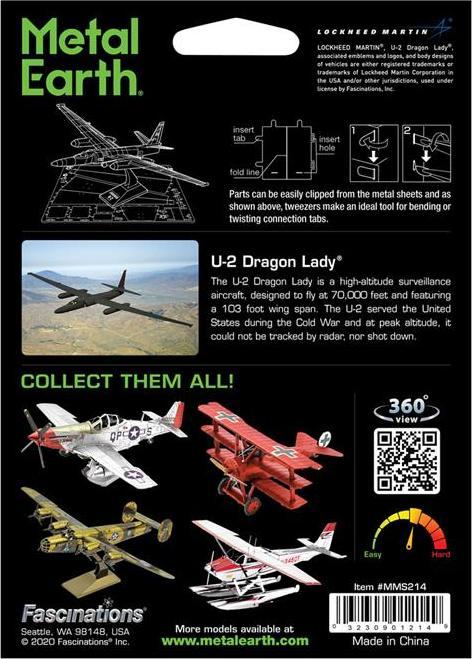 Actual product image Metal Earth U-2 Dragon Lady