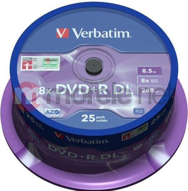 Produktbild Verbatim DVD+R DL 8.5GB 25pc (25 x)
