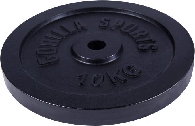 Produktbild Gorilla Sports Hantelscheibe Guss Schwarz 1,25-15 KG (1 x 10 kg)