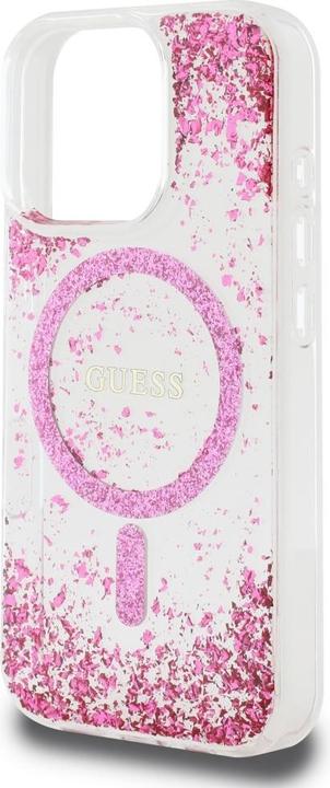 Actual product image Guess HC Resin Bottom Glitter MagSafe Case for iPhone 16 Pro Max - Pink (Apple iPhone 16 Pro Max)